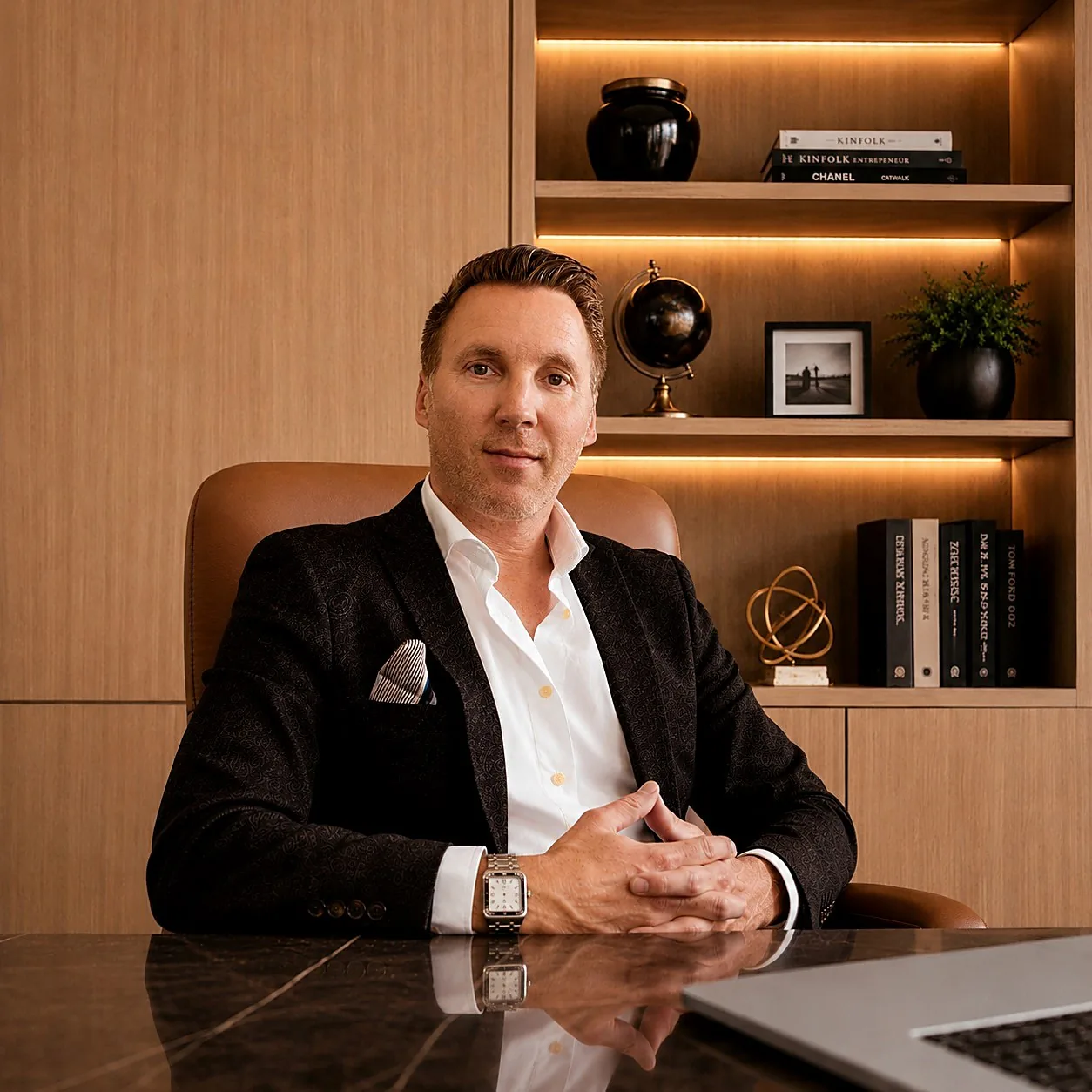 Niki Möbis in seinem Büro in Dubai